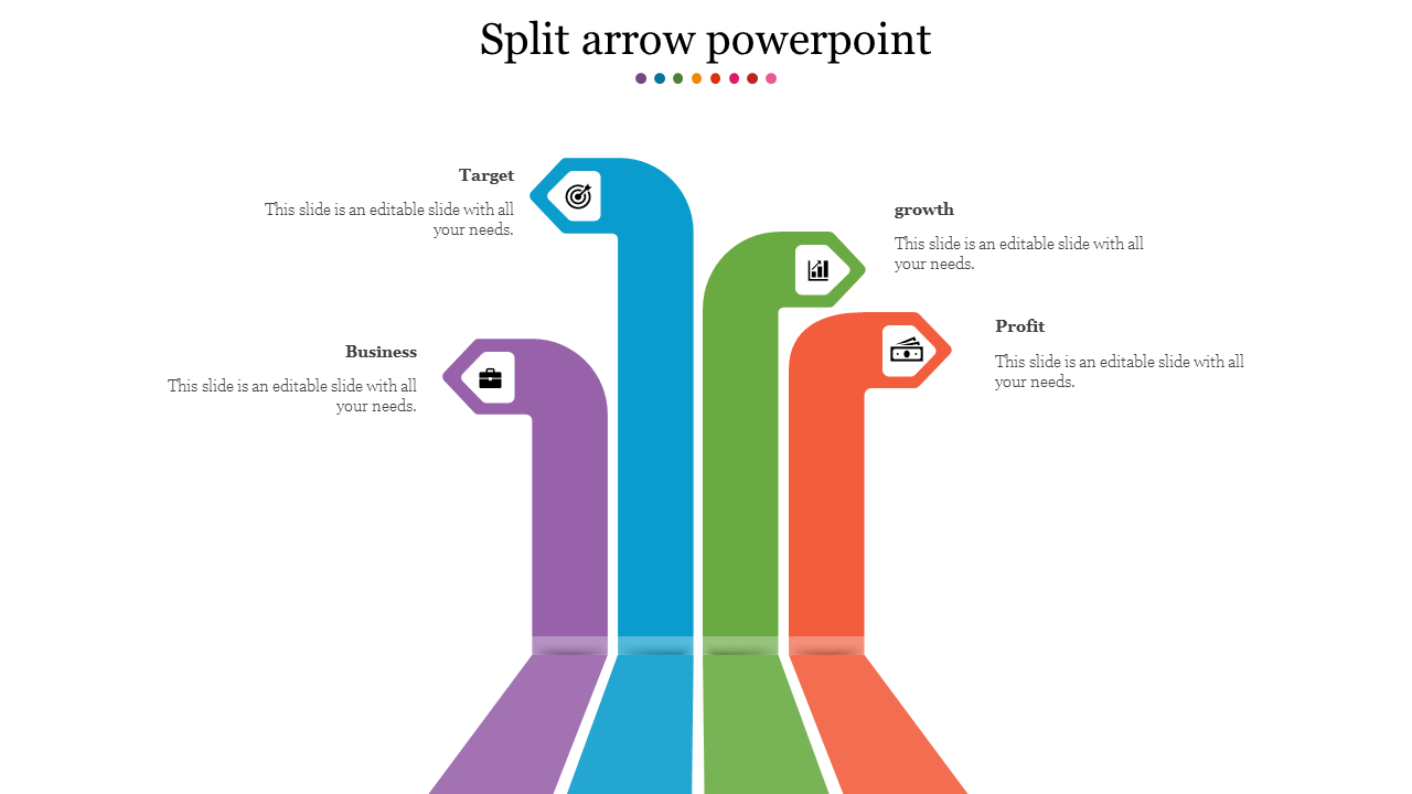 split arrow powerpoint